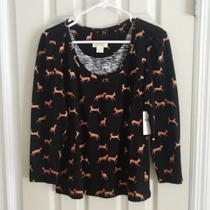 Deer Print Anthropologie Top